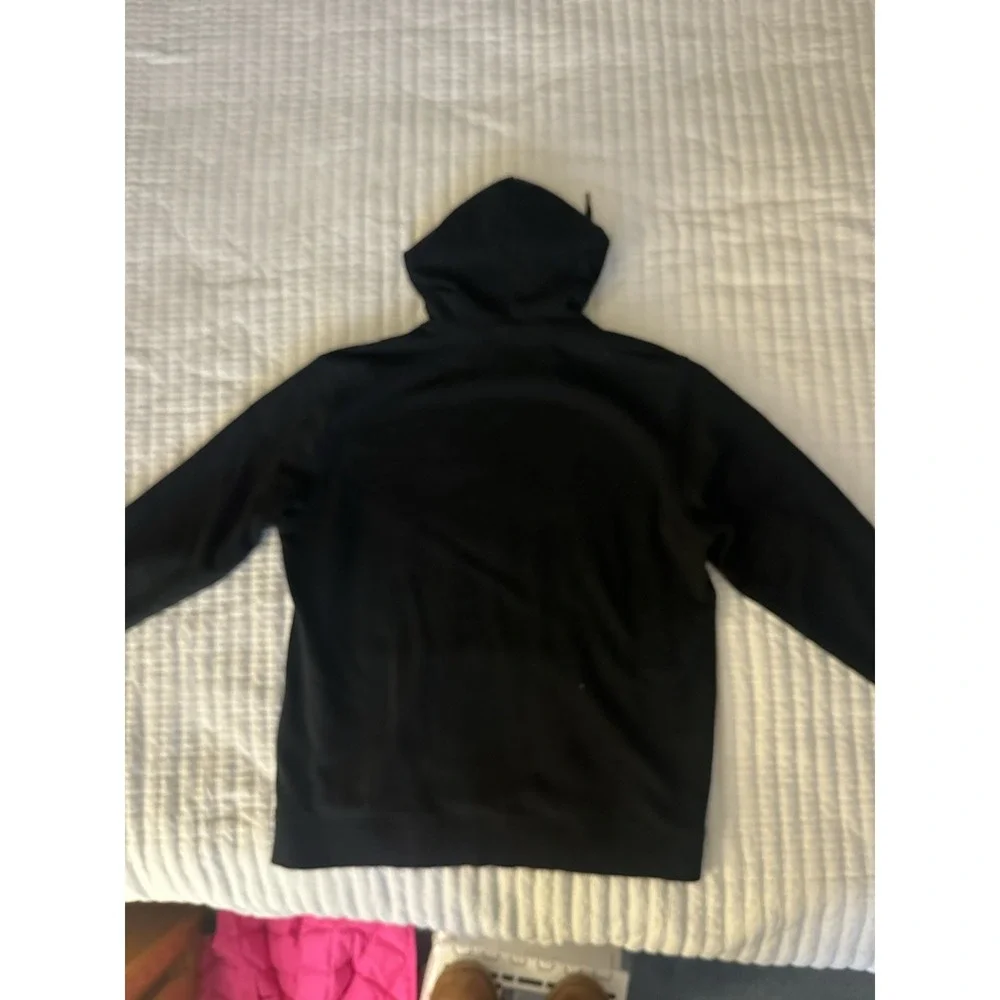 True Religion Black Long Sleeve Hoodie Men's Large Red Logo Streetwear Y2K